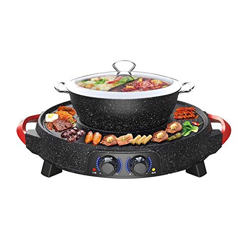 2-in-1 Electric Hot Pot & Korean BBQ Grill Combo