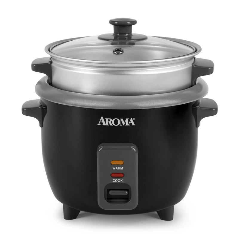 Aroma ARC-363-1NGB 6-Cup Rice Cooker & Steamer – Silver