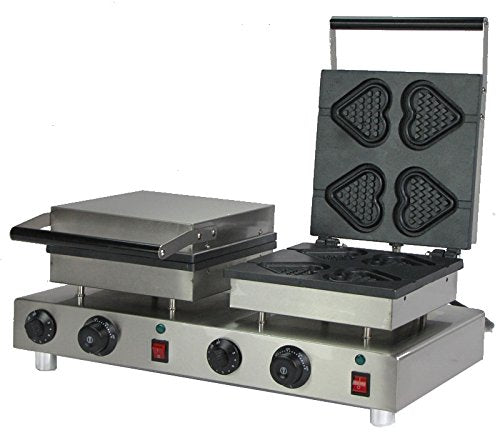 Commercial Nonstick Electric Dual Heart Waffle Stick Maker