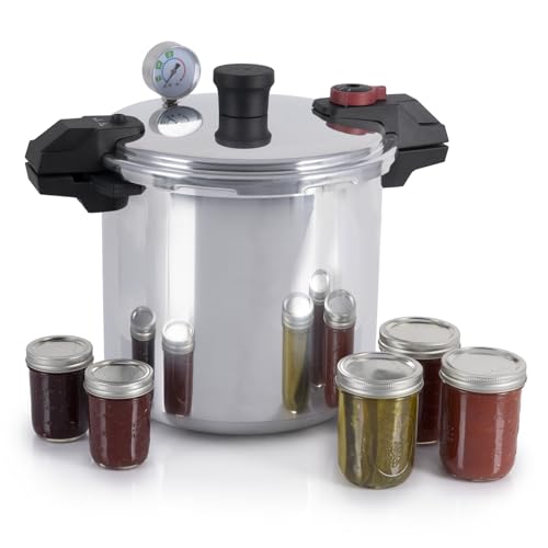 T-fal 22-Quart Aluminum Pressure Canner with 3 PSI Settings