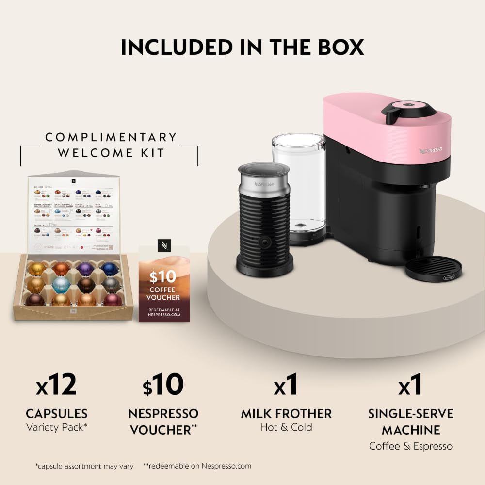 Nespresso Vertuo Pop+ Coffee and Espresso Machine by De'Longhi