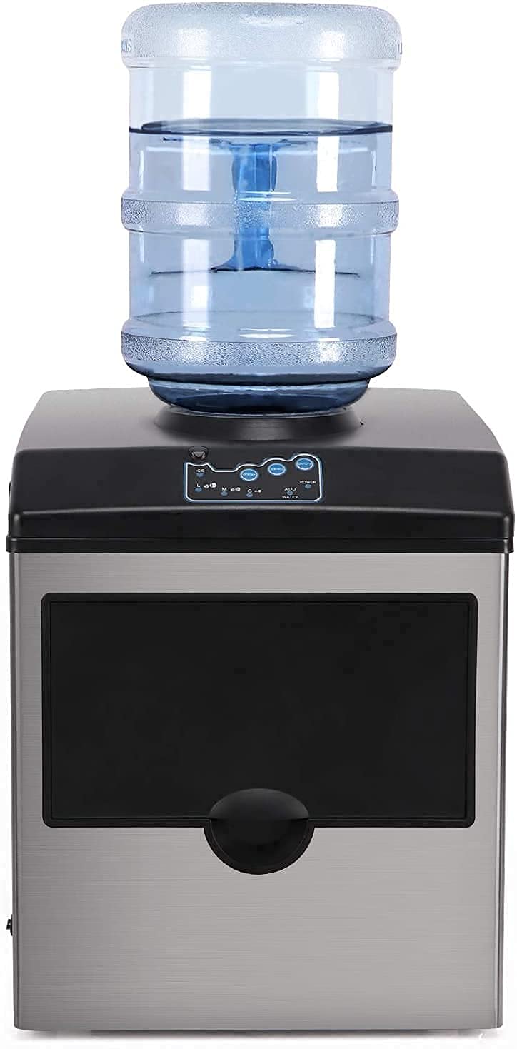 2-in-1 Stainless Steel Countertop Ice Maker & Water Dispenser