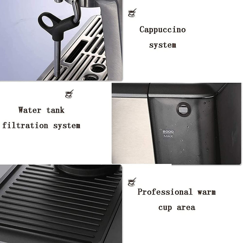 PZHANGZVH Espresso Machine Coffee Maker 15 Bar Semi-automatic Espresso Machine Milk Froth Grinding Machine for Home Removable Parts for Easy Cleaning
