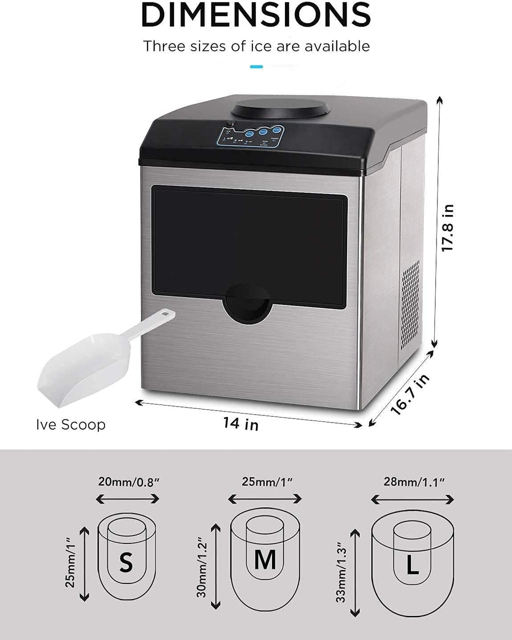 2-in-1 Stainless Steel Countertop Ice Maker & Water Dispenser