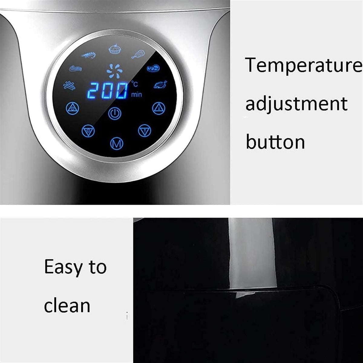 Air Fryer for Home Use 8L Fryer Oven Cooker with 7 Preset Menus,LED Digital Touchscreen, Timer and Temperature Control for Healthy Oil Free&Low Fat Cooking Aesthetic and Practical