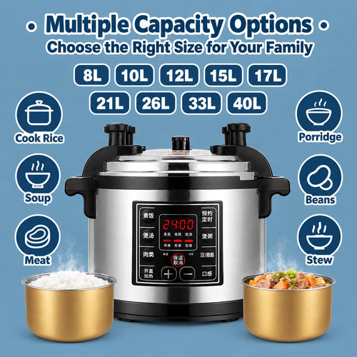 8L-65L Commercial Electric Pressure Cooker, 220 Volts Multi Cooker