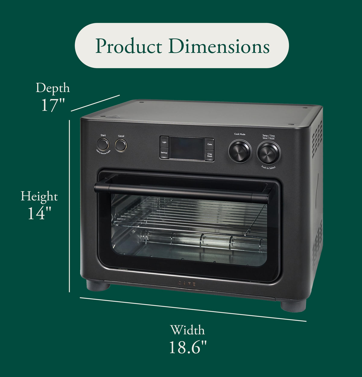 Café Couture Air Fryer Toaster Oven, 14 Modes, WiFi, Large, Crisp Finish