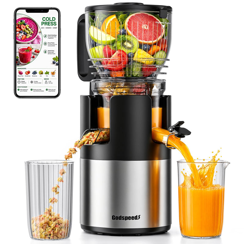 Godspeeds Cold Press Juicer Machine with 6-Inch Feed Chute