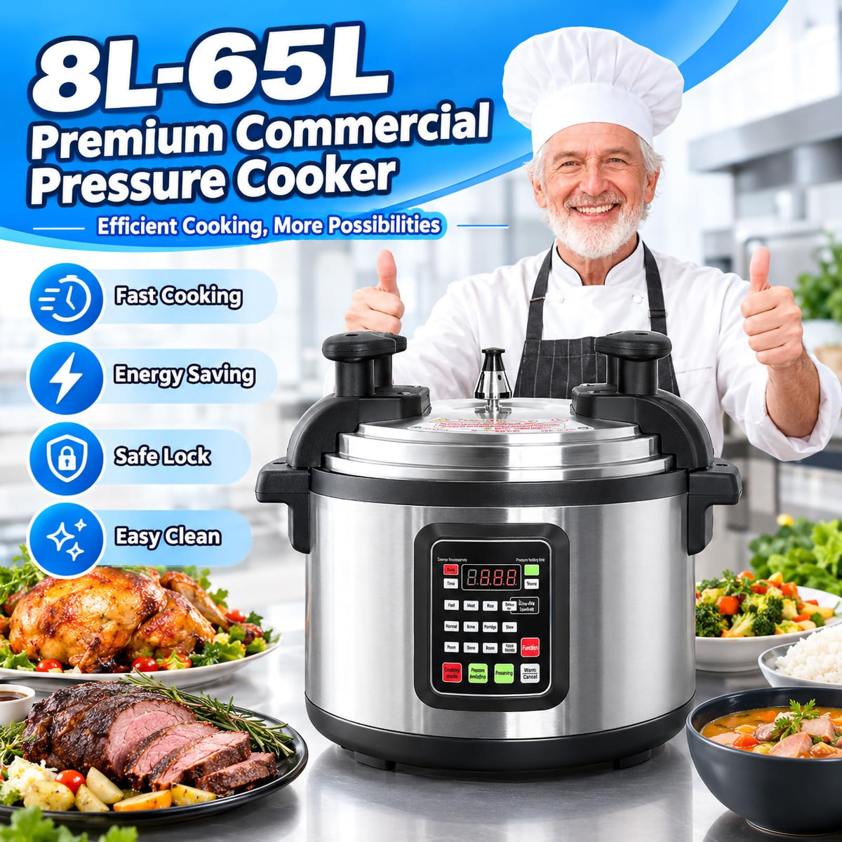 110 Volts Commercial Electric 8L-65L Pressure Cooker