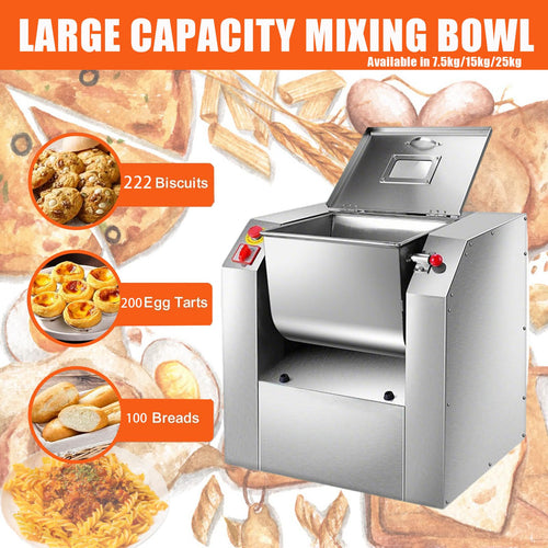 25kg Commercial Stand Mixer with 90° Tilting Bowl