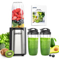 Ganiza Blender for Smoothies, 14Pcs Personal Blender for Shake and Smoothies for Kitchen with 3 Portable Blender Cups (1x24oz & 2X17oz), Single Serve Smoothie Maker, Nutritious Recipe Smoothie Blender