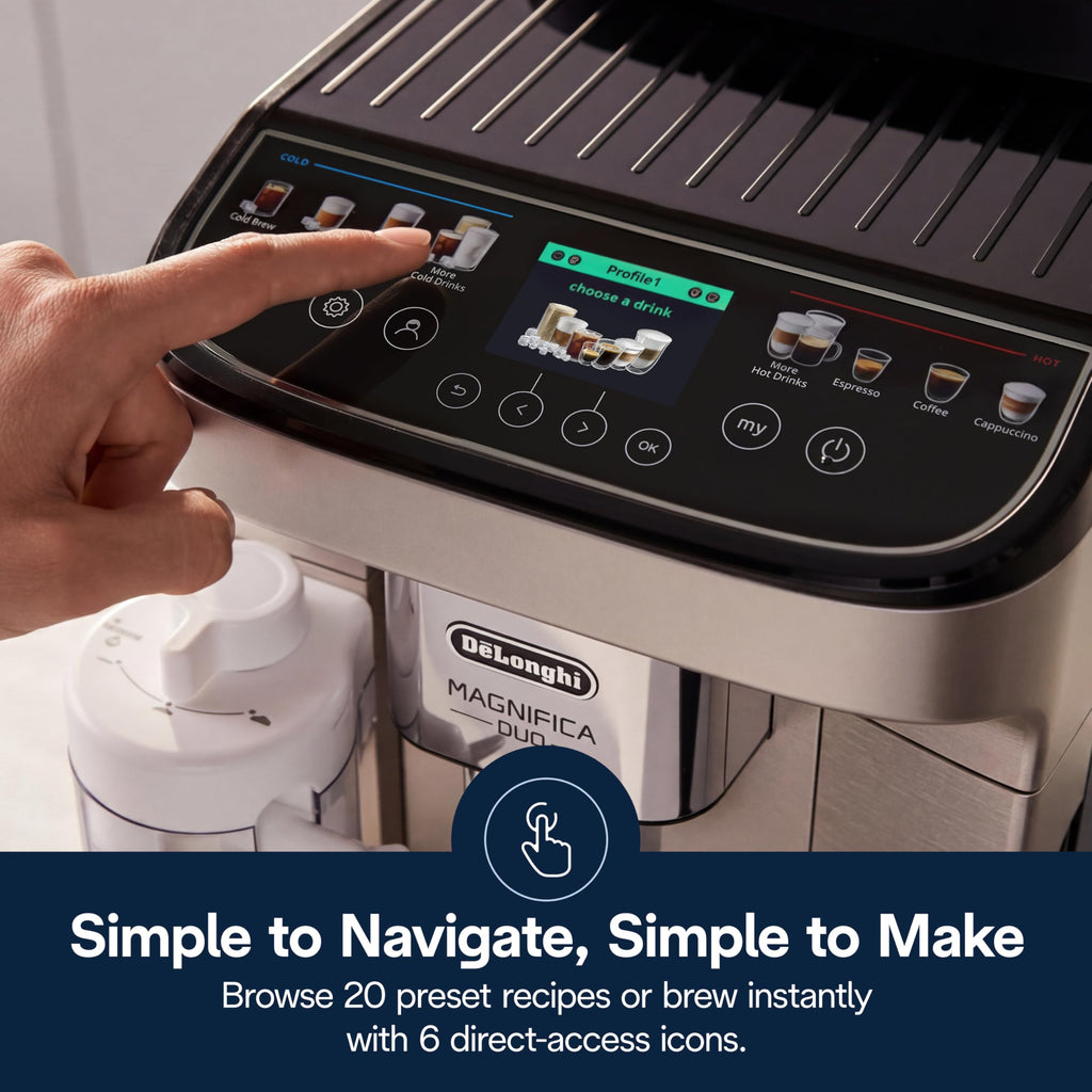 De'Longhi Magnifica Evo Automatic Espresso Machine, Milk Frother
